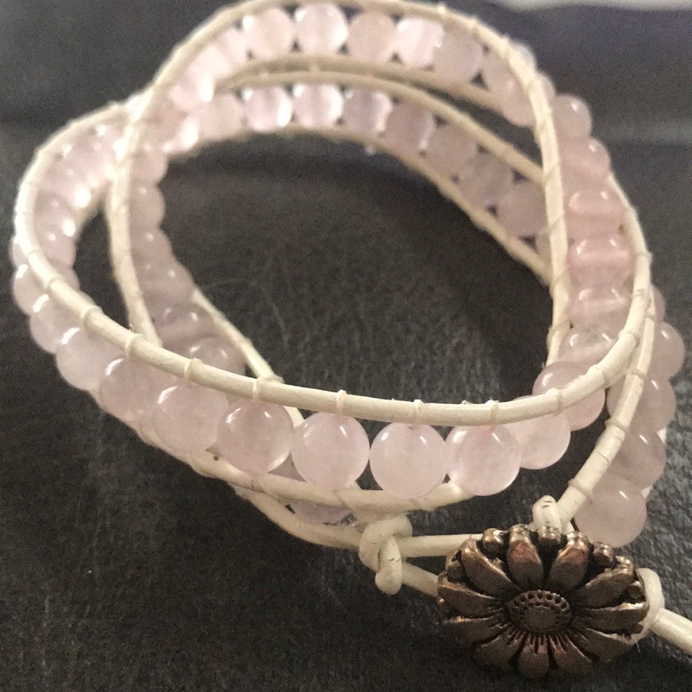 NWOT Chan Luu style Double wrap leather & quartz